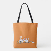 Cute Funny Calico Cat | Sinaasappel van Kitty Cat  Tote Bag (Achterkant)