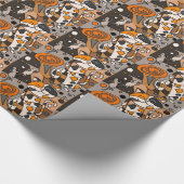 Cute Funny Calico Cat Spelling Saxophone Art Cadeaupapier (Hoek)