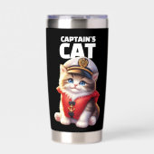 Cute Funny Captain's Cat in a Captain's Hat Geïsoleerde Drinkbeker (Voorkant)