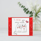 Cute Funny Cartoon Cat Love Briefkaart (Staand voorkant)