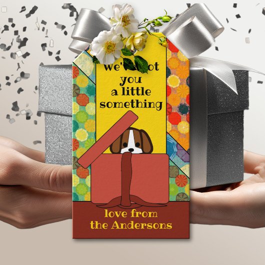 Cute Funny Cartoon Dog Gift Label Cadeaulabel