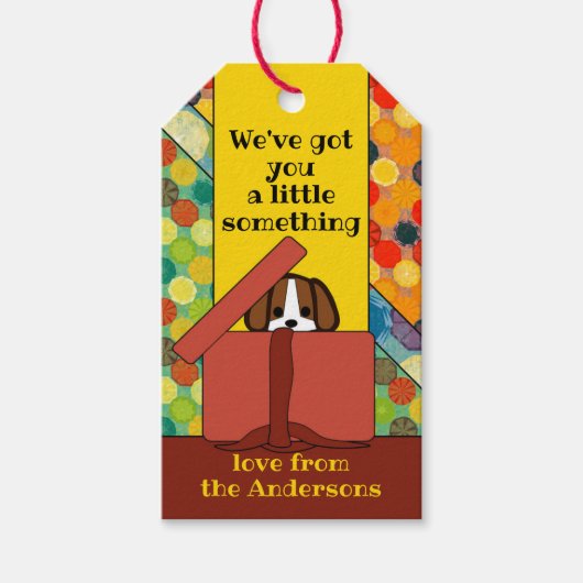 Cute Funny Cartoon Dog Gift Label Cadeaulabel (Voorkant)