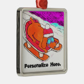 Cute Funny Cartoon Dog Metalen Ornament (Rechts)
