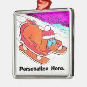 Cute Funny Cartoon Dog Metalen Ornament (Links)