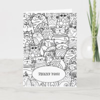 Cute Funny Cartoon Katten Kleur zelf
