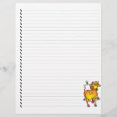 Cute Funny Cartoon Koe Lined Pet Letterhead (Voorkant)