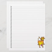 Cute Funny Cartoon Koe Lined Pet Letterhead (Voorkant / Achterkant)