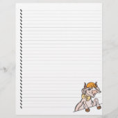 Cute Funny Cartoon Koe Lined Pet Letterhead (Voorkant)