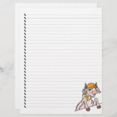 Cute Funny Cartoon Koe Lined Pet Letterhead (Voorkant / Achterkant)