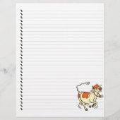 Cute Funny Cartoon Koe Lined Pet Letterhead (Voorkant)