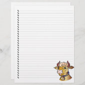 Cute Funny Cartoon Koe Lined Pet Letterhead (Voorkant / Achterkant)