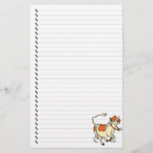Cute Funny Cartoon Koe Lined Pet Stationery Briefpapier