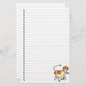 Cute Funny Cartoon Koe Lined Pet Stationery Briefpapier (Voorkant / Achterkant)