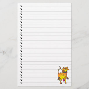 Cute Funny Cartoon Koe Lined Pet Stationery Briefpapier