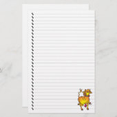 Cute Funny Cartoon Koe Lined Pet Stationery Briefpapier (Voorkant / Achterkant)