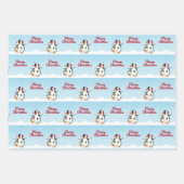 Cute Funny Cartoon Penguin Merry Kerstmis Inpakpapier Vel (Voorkant)