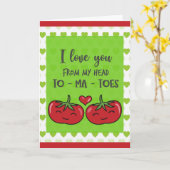 Cute Funny Cartoon Tomaten waar ik van hou Kaart (Gele Bloem)
