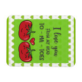 Cute Funny Cartoon Tomaten waar ik van hou Magneet (Horizontaal)