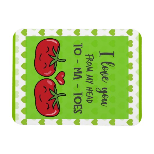 Cute Funny Cartoon Tomaten waar ik van hou Magneet (Horizontaal)