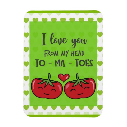 Cute Funny Cartoon Tomaten waar ik van hou Magneet (Verticaal)