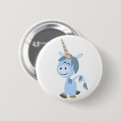 Cute Funny Cartoon Unicorn Button Badge (Voorkant /achterkant)