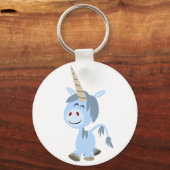 Cute Funny Cartoon Unicorn Sleutelhanger (Voorkant)