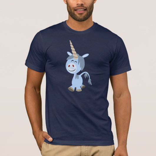 Cute Funny Cartoon Unicorn T-Shirt (Voorkant)