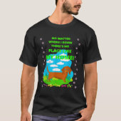 CUTE FUNNY CASUAL DACHSHUND NO MATTER WHERE I ROAM T-SHIRT (Voorkant)