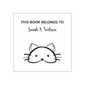 Cute Funny Cat Book behoort Personated Bookplate Rubberstempel (Afrduk)