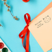 Cute Funny Cat Doodle Kinder Aangepaste naam en ad Zelfinktende Stempel