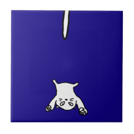 Cute&Funny Cat Doodle op Blue Tegeltje