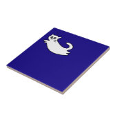 Cute&Funny Cat Doodle op Blue Tegeltje (Zijkant)
