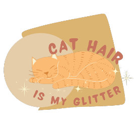 Cute Funny Cat Hair is mijn Glitter Text Cat Afbee T-shirt