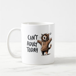 Cute Funny Cat 'I can't Adult Today' Coffee Mug Koffiemok