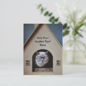 Cute Funny Cat in Glasses Creëer Your Ewn Quote Briefkaart (Staand voorkant)