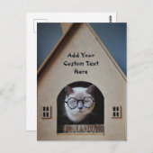 Cute Funny Cat in Glasses Creëer Your Ewn Quote Briefkaart (Voorkant / Achterkant)