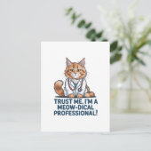 Cute Funny Cat Medical Pun Illustration Briefkaart (Staand voorkant)
