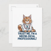 Cute Funny Cat Medical Pun Illustration Feestdagenkaart (Voorkant / Achterkant)