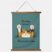 Cute Funny Cat Nap Hangend Wandkleed (Voorkant)