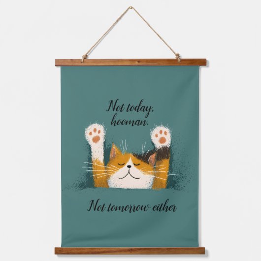 Cute Funny Cat Nap Hangend Wandkleed (Voorkant)