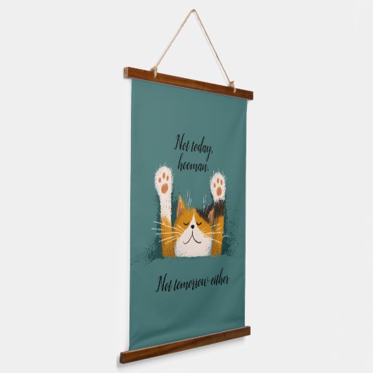 Cute Funny Cat Nap Hangend Wandkleed (Gebogen)