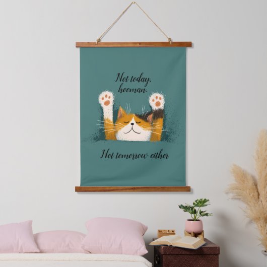 Cute Funny Cat Nap Hangend Wandkleed (Slaapkamer)