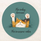 Cute Funny Cat Nap Ronde Kartonnen Onderzetter (Voorkant)
