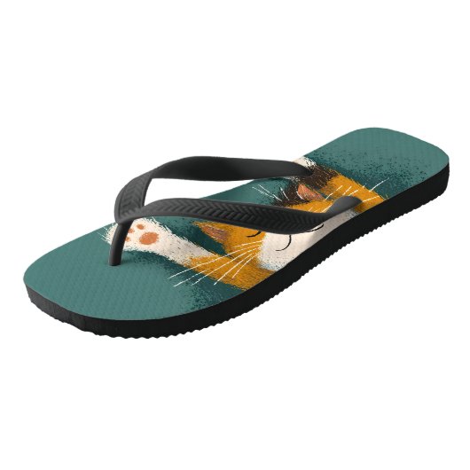 Cute Funny Cat Nap Teenslippers (Schuin)