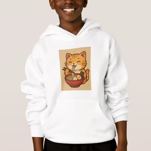 Cute Funny Cat Ramen | Graphic Tee (Voorkant)