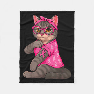 Cute Funny Cat Tattoo nk Borstkanker Bewustzijn Fleece Deken