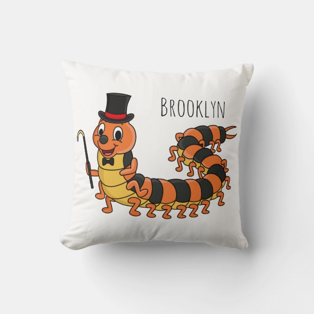 Cute funny centipede cartoon illustration  kussen (Voorkant)