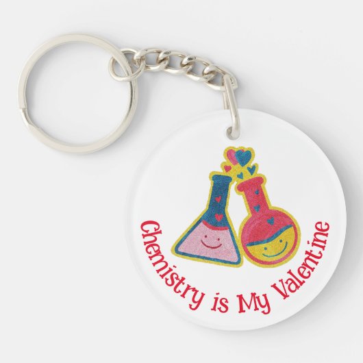 Cute Funny Chemist Valentijnsdag Chemistry Keych Sleutelhanger (Voorkant)