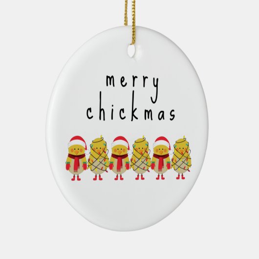 Cute Funny Chicken Gift Keramisch Ornament (Rechts)