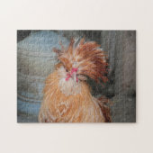 Cute Funny Chicken Rooster Feather Head Legpuzzel (Horizontaal)